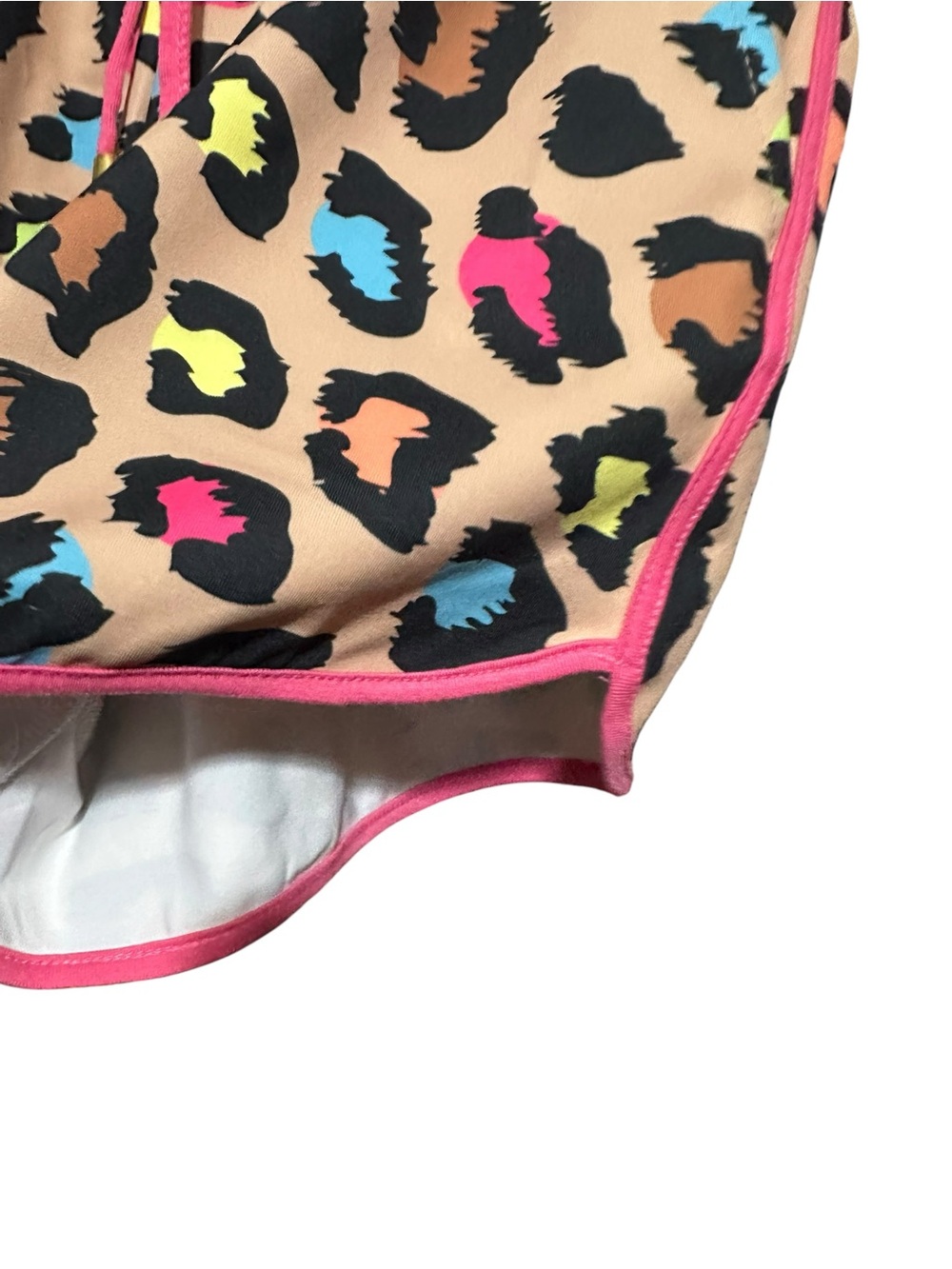 Jess Lea Neon Leopard Print Athletic Shorts with Pink Trim Size S - Picture 4 of 8
